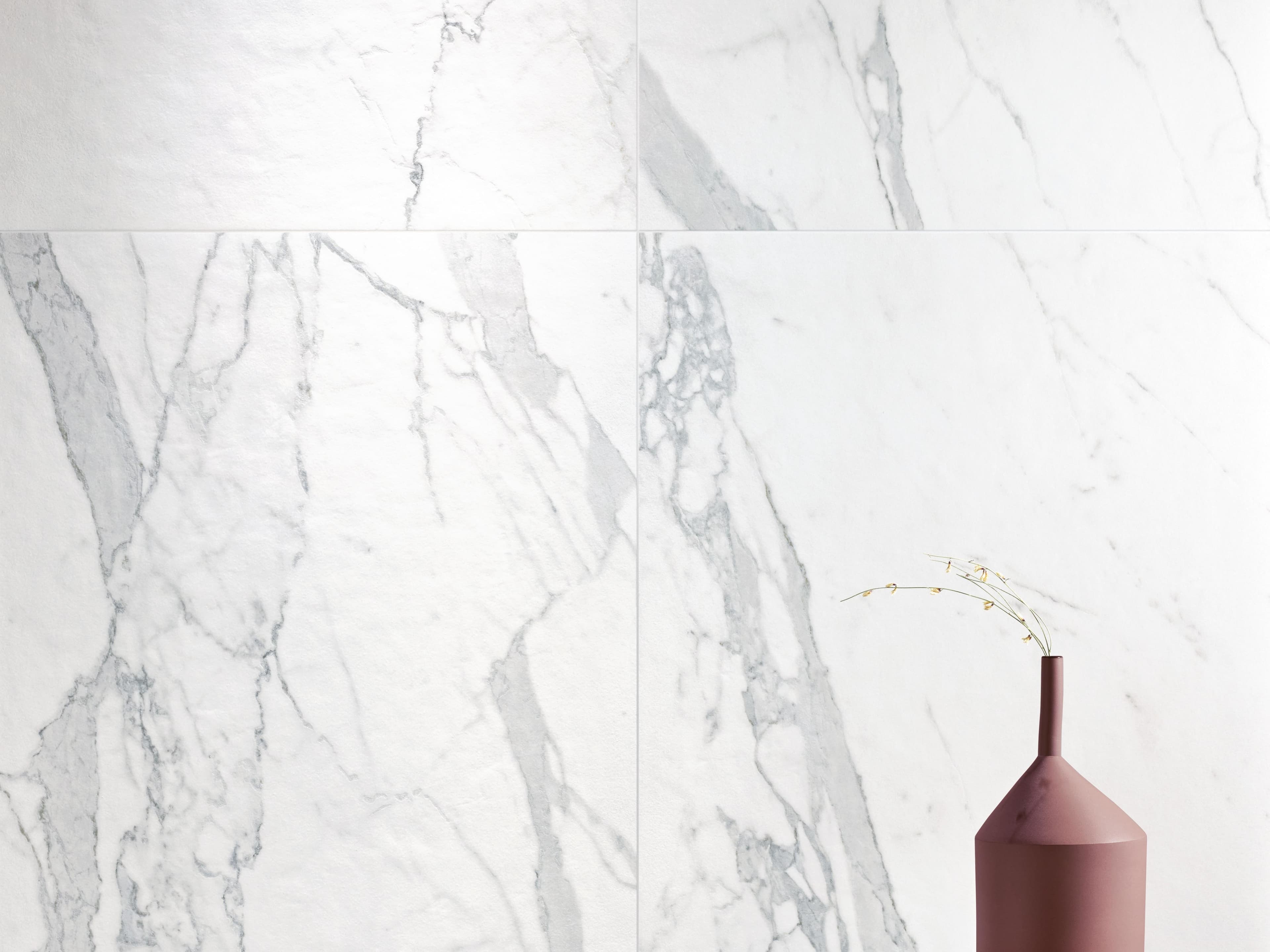 Marble-look porcelain tile, close crop